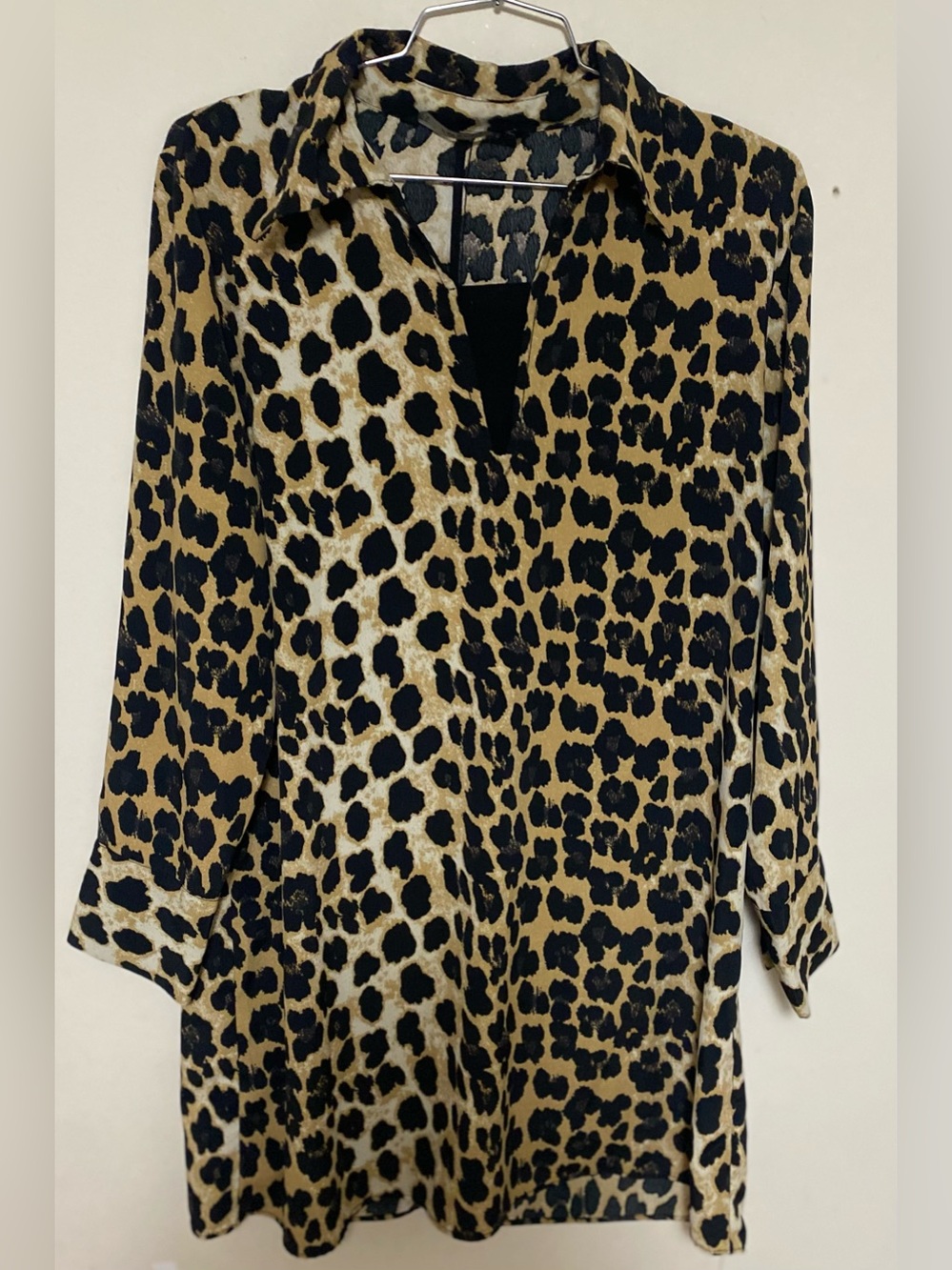 Zara Leopard Print Tunic dresse black & Tan